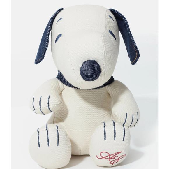Snoopy Denim Plush Dog Peanuts American Eagle Stuffed Animal 8" Nursery Gift - Picture 3 of 10